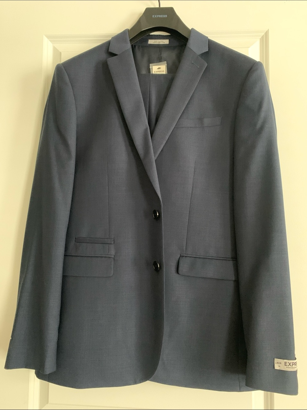 Express Men's Navy Two-Button Suit Jacket - Classic Tailored Blazer-New with Tag